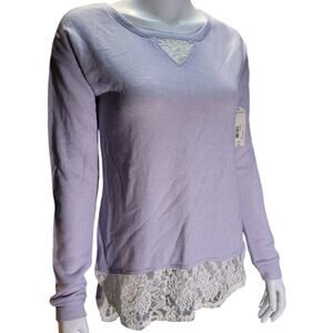 NWT Arizona Jean Co. Lavender Purple Lace Trim Top Sz Large Pastel Fairycore Fae